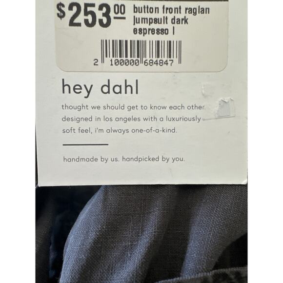 BELLA DAHL  button front raglan jumpsuit Dark Espresso Size Large NWT - Picture 14 of 14